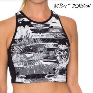 Betsey Johnson Performance Sports Bra Yoga Workout Racerback Top Size S